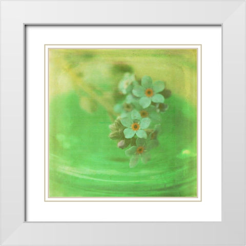 White Flowers VII White Modern Wood Framed Art Print with Double Matting by Jorgensen, Jennifer