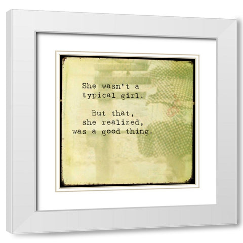 She I White Modern Wood Framed Art Print with Double Matting by Jorgensen, Jennifer