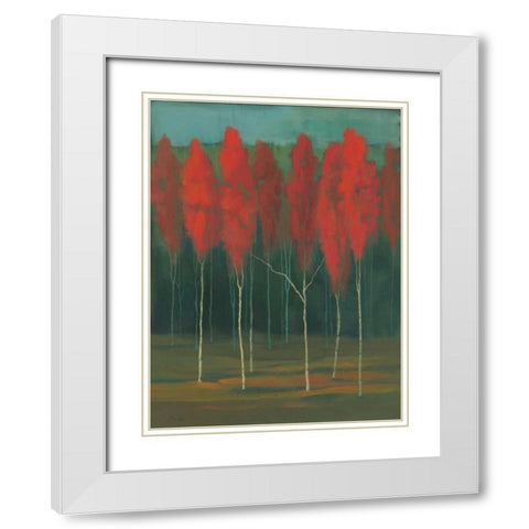 Autumn Splendor White Modern Wood Framed Art Print with Double Matting by Joy, Julie