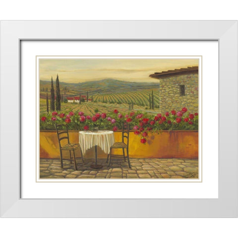 Whispering Reds II White Modern Wood Framed Art Print with Double Matting by Joy, Julie