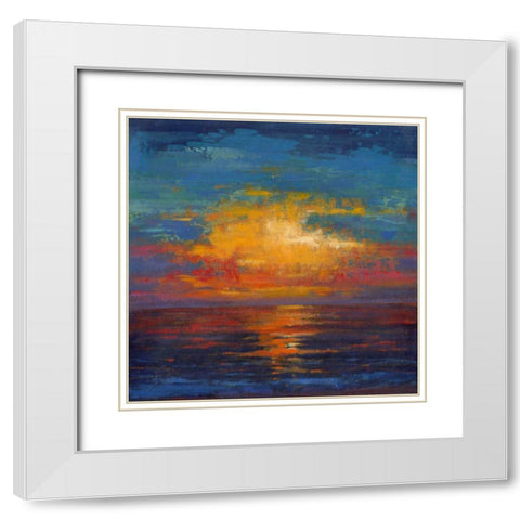 Sun Down II White Modern Wood Framed Art Print with Double Matting by OToole, Tim