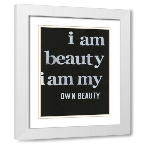 Be Beautiful II White Modern Wood Framed Art Print with Double Matting by Velasquez, Deborah