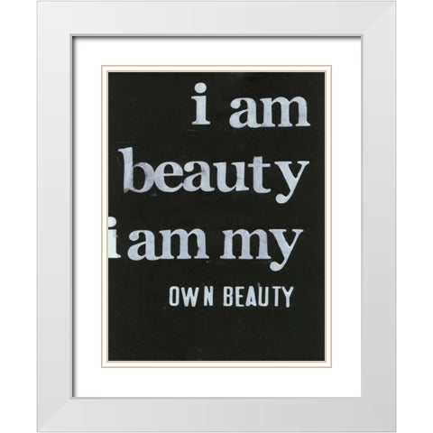 Be Beautiful II White Modern Wood Framed Art Print with Double Matting by Velasquez, Deborah