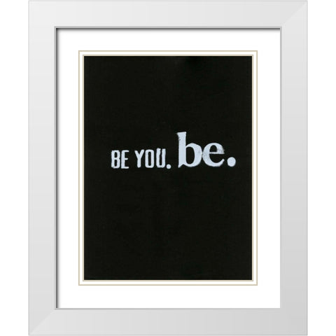 Be Beautiful III White Modern Wood Framed Art Print with Double Matting by Velasquez, Deborah