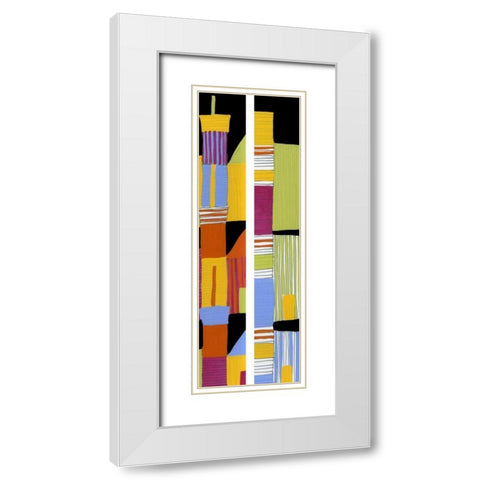 2-Up Village II White Modern Wood Framed Art Print with Double Matting by Velasquez, Deborah