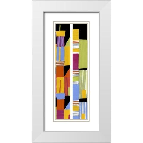 2-Up Village II White Modern Wood Framed Art Print with Double Matting by Velasquez, Deborah
