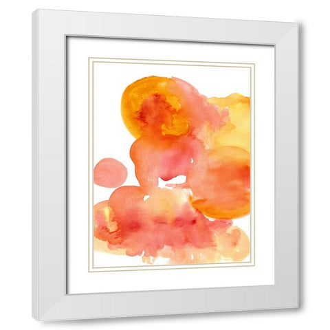 Fire Water I White Modern Wood Framed Art Print with Double Matting by Velasquez, Deborah