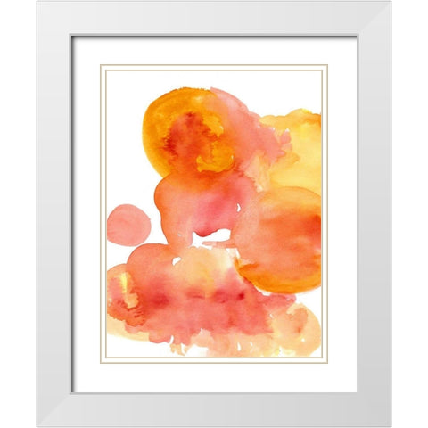 Fire Water I White Modern Wood Framed Art Print with Double Matting by Velasquez, Deborah