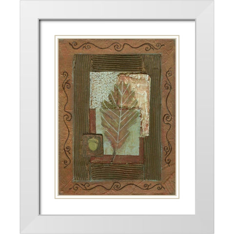 Leaf Quartet IV White Modern Wood Framed Art Print with Double Matting by Russell, Wendy