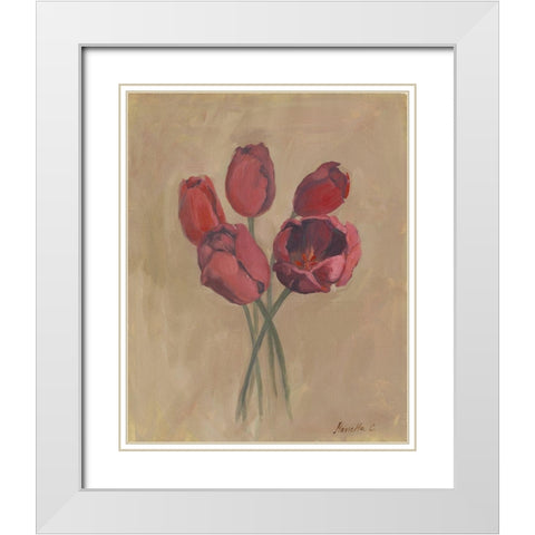 Blooms and Stems I White Modern Wood Framed Art Print with Double Matting by Cohen, Marietta