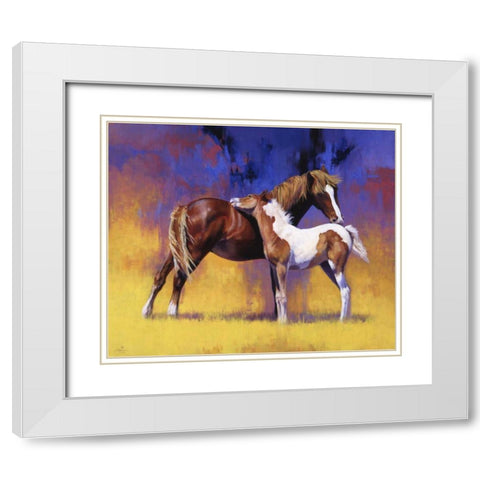 Painted White Modern Wood Framed Art Print with Double Matting by Chapman, Julie T.