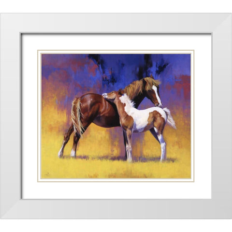 Painted White Modern Wood Framed Art Print with Double Matting by Chapman, Julie T.
