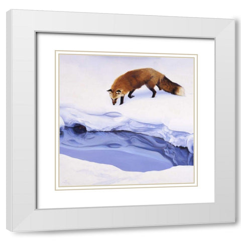 Winter Poem White Modern Wood Framed Art Print with Double Matting by Chapman, Julie T.