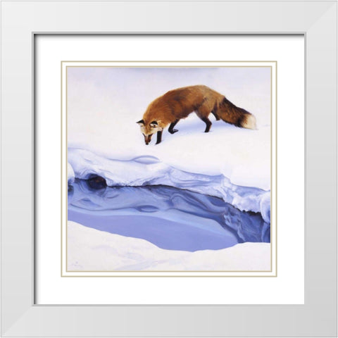 Winter Poem White Modern Wood Framed Art Print with Double Matting by Chapman, Julie T.