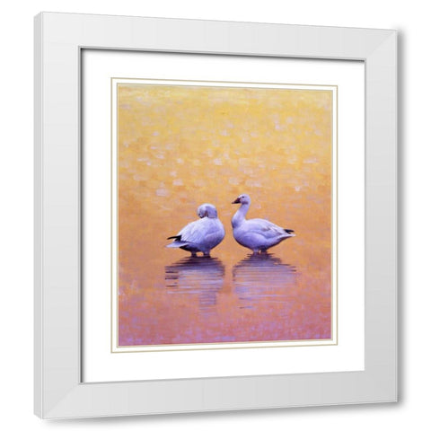 Dawn Meditation White Modern Wood Framed Art Print with Double Matting by Chapman, Julie T.