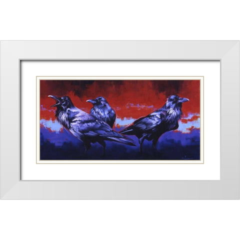 Ready to Rumble White Modern Wood Framed Art Print with Double Matting by Chapman, Julie T.