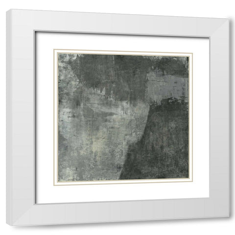 Gray Abstract I White Modern Wood Framed Art Print with Double Matting by Ray, Elena