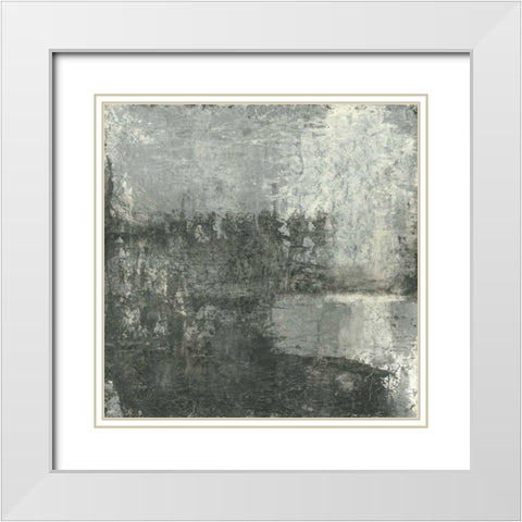 Gray Abstract III White Modern Wood Framed Art Print with Double Matting by Ray, Elena