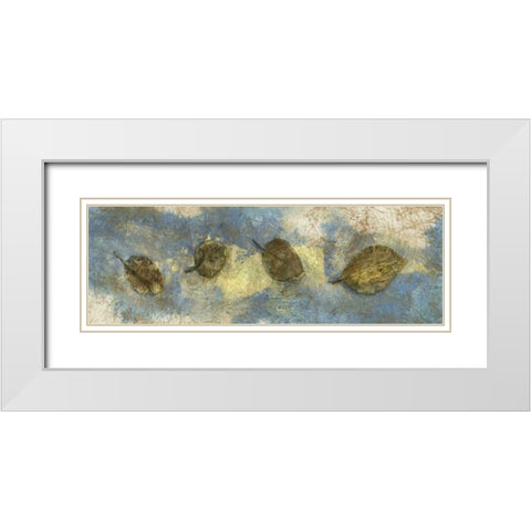 Leaf Banner I White Modern Wood Framed Art Print with Double Matting by Ray, Elena