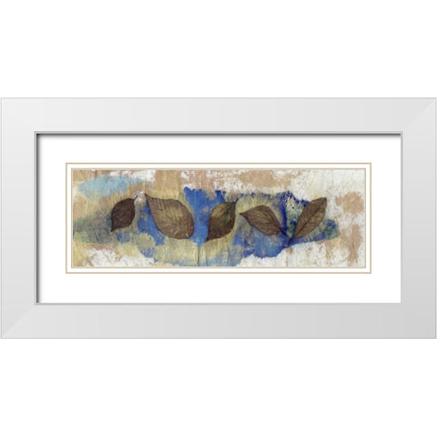 Leaf Banner III White Modern Wood Framed Art Print with Double Matting by Ray, Elena