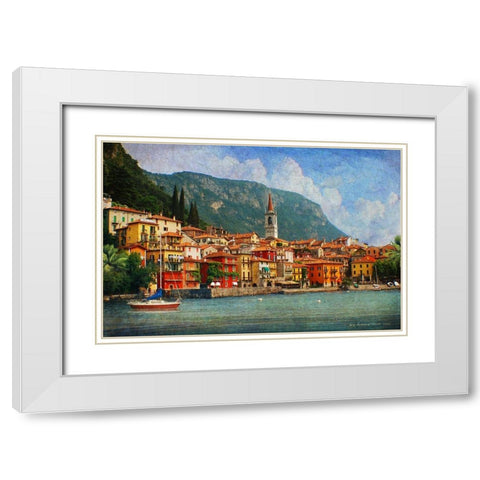 Custom Como Village (ASH) White Modern Wood Framed Art Print with Double Matting by Vest, Chris