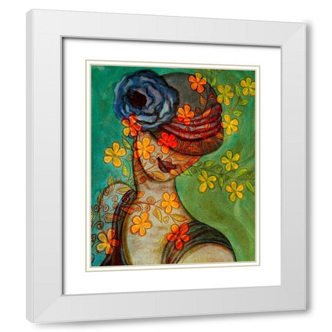 Bella I White Modern Wood Framed Art Print with Double Matting by Harrington, Danielle