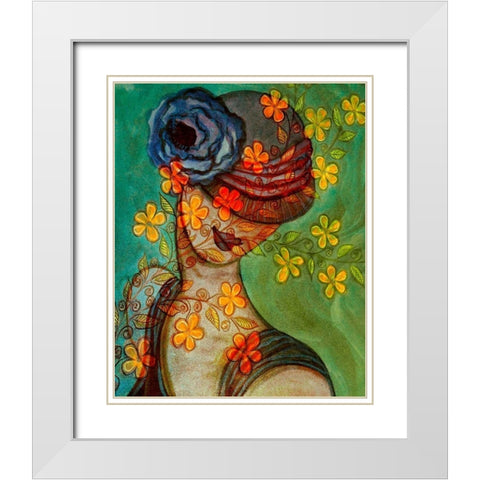 Bella I White Modern Wood Framed Art Print with Double Matting by Harrington, Danielle