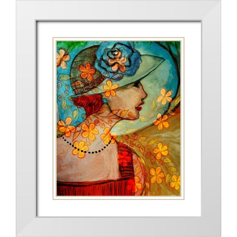 Bella II White Modern Wood Framed Art Print with Double Matting by Harrington, Danielle