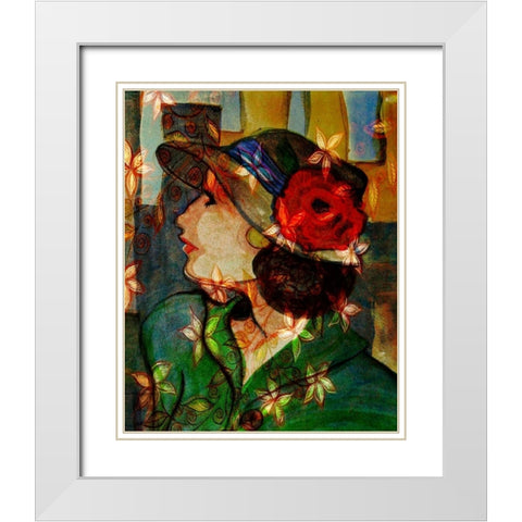 Bella IV White Modern Wood Framed Art Print with Double Matting by Harrington, Danielle