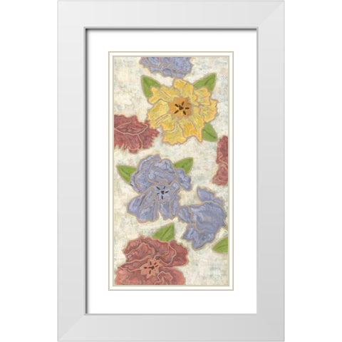 Confetti Poppies II White Modern Wood Framed Art Print with Double Matting by Deans, Karen
