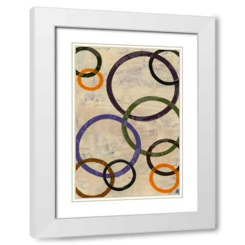 Round-n-Round I White Modern Wood Framed Art Print with Double Matting by Avondet, Natalie