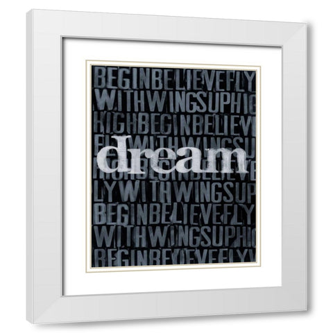 Dream Imagine... I White Modern Wood Framed Art Print with Double Matting by Velasquez, Deborah