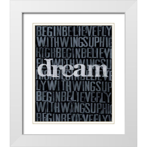 Dream Imagine... I White Modern Wood Framed Art Print with Double Matting by Velasquez, Deborah