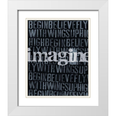 Dream Imagine II White Modern Wood Framed Art Print with Double Matting by Velasquez, Deborah