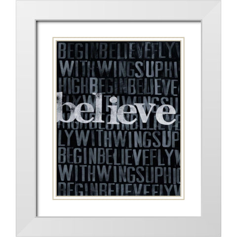 Dream Imagine... III White Modern Wood Framed Art Print with Double Matting by Velasquez, Deborah