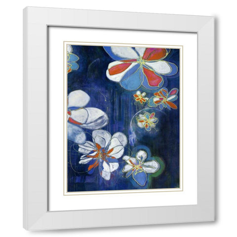 Night Blooms II White Modern Wood Framed Art Print with Double Matting by Fuchs, Jodi