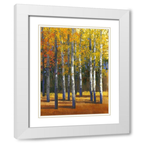 Fall in Glory I White Modern Wood Framed Art Print with Double Matting by OToole, Tim