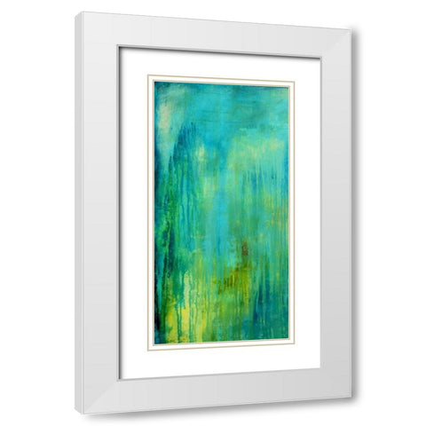 Blue Mountain Rain I White Modern Wood Framed Art Print with Double Matting by Ashley, Erin