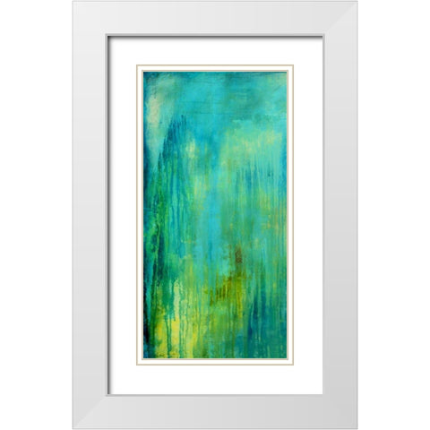 Blue Mountain Rain I White Modern Wood Framed Art Print with Double Matting by Ashley, Erin
