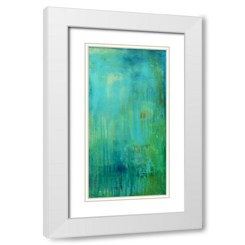 Blue Mountain Rain II White Modern Wood Framed Art Print with Double Matting by Ashley, Erin