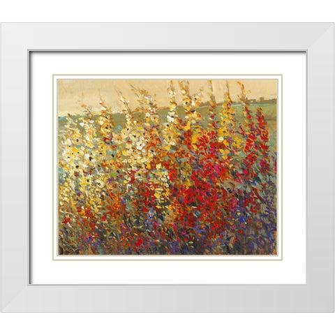 Field of Spring Flowers I White Modern Wood Framed Art Print with Double Matting by OToole, Tim