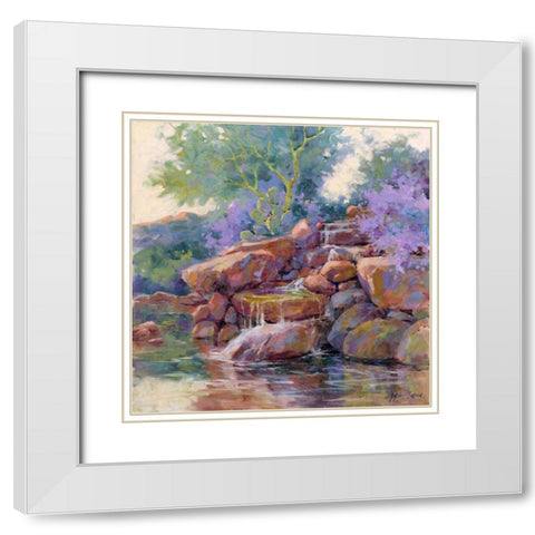 Desert Stream White Modern Wood Framed Art Print with Double Matting by Pollard, Julie G.