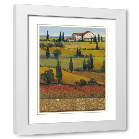 Hilltop Villa I White Modern Wood Framed Art Print with Double Matting by OToole, Tim