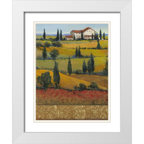 Hilltop Villa I White Modern Wood Framed Art Print with Double Matting by OToole, Tim