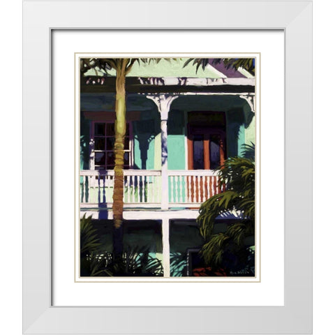 Conch Republic I White Modern Wood Framed Art Print with Double Matting by Novak, Rick