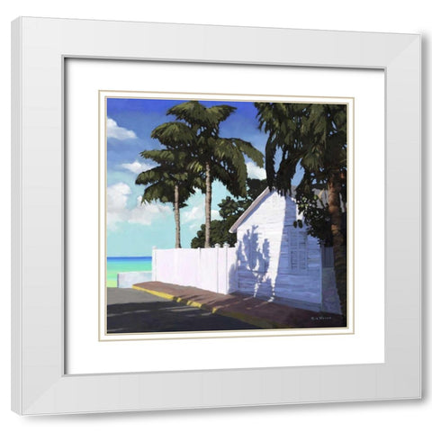 Conch Republic V White Modern Wood Framed Art Print with Double Matting by Novak, Rick