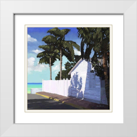 Conch Republic V White Modern Wood Framed Art Print with Double Matting by Novak, Rick