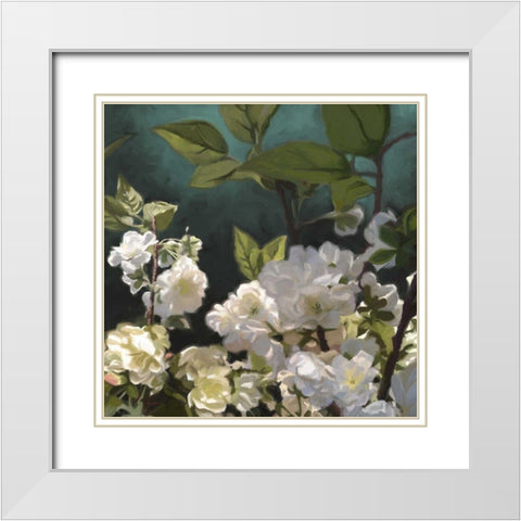 White Roses I White Modern Wood Framed Art Print with Double Matting by Novak, Rick