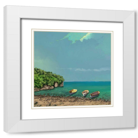 Sailing Serenity II White Modern Wood Framed Art Print with Double Matting by Novak, Rick