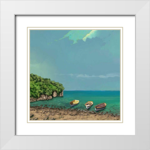 Sailing Serenity II White Modern Wood Framed Art Print with Double Matting by Novak, Rick